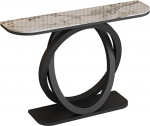 Generisch Stilvoller schwarzer Konsolentisch f&uuml;r den Eingangsbereich - 120 cm Langer Akzenttisch mit Ablagef&auml;chern, ideal als Sofatisch f&uuml;r Wohnzimmer, Flur und Eingangsbereich