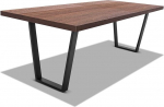 Puidust ja metallist s&ouml;&ouml;gilaud trapetsjalgadega, saadaval 2 suuruses 160 x 90 cm ja 220 x 100 cm ning 4 v&auml;rvitoonis: valge, must, neutraalne puit, teakpuu (220 x 100 cm, teakpuu).