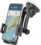 Wicked Chili auto telefonihoidik, mis &uuml;hildub iPhone 16, 15, 14, 13, 12, 11 (Pro, Max, Plus, Mini) Samsung Galaxy, universaalne autokinnitus tuuleklaasile + armatuurlaua adapter