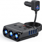 Sigaretis&uuml;&uuml;taja jaotur 180 W autolaadija 5 USB-pordiga, 12 V/24 V jaoturi autolaadija adapter kolmekordne pistikupesa LED-voltmeeter eraldi l&uuml;litiga mobiiltelefoni GPS-i jaoks Dash Camera istme soojendamiseks