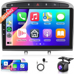 2G 64G Android 13 traadita Carplay autoraadio Peugeot 308 408 2007-2015 9-tolline puuteekraaniga autoraadio koos Android auto navigatsiooniga GPS peeglilink Bluetooth FM/RDS raadio WiFi USB+ tagurduskaamera