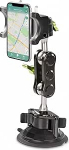 Universelle Kfz-Handyhalterung mit verstellbarem Teleskoparm und 360-Grad-Drehung f&uuml;r Armaturenbrett, Windschutzscheibe, freih&auml;ndiges Fahren und GPS-Navigation