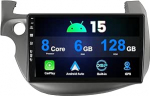 6 GB RAM + 128 GB ROM Autoradio Android 15 Honda Fit Jazz 2007-2014 jaoks Tagantvaate kaamera + mikrofon koos GPS Wireless Carplay, DSP, WiFi, BT5.0, roolijuhtimine, Mirror Link-10 IPS Touchiga