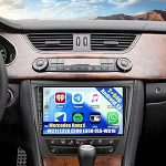 SIXWIN 2+64G Android 13 autoraadio koos CarPlay/Android Car/Mirror Linkiga Mercedes-Benz E-klassile W211/CLS klassile 2005-2008.9-tolline puuteekraaniga navigeerija WiFi RDS FM Bluetooth roolijuhtimispuldiga