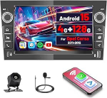 [4G + 128G] Inefala Android 15 autoraadio Opel Corsa 2011-2012 juhtmevaba Carplay Androidiga, 7-tolline puutetundlik raadio koos GPS WiFi RDS/FM Bluetooth EQ SWC tagurduskaamera mikrofoniga (must)