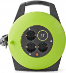 NEDIS kaablirull - maanduskontakt - 10,0 m - 3000 W - 16 A - maandamise t&uuml;&uuml;p: k&uuml;lgmised kontaktid - 230 V AC 50/60 Hz - pistikupesa nurk: 90 &deg; - H05VV-F 3G1,5 mm&sup2; - otsik: jah - roheline/must - roheline/must