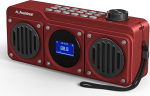 Avantree Boombyte FM v&auml;ike raadio koos Bluetooth k&otilde;lariga, kaasaskantav v&otilde;imsa heliga, stereoheli, Micro SD-kaardi pesa ja USB port, akutoitega MP3 m&auml;ngija, punane