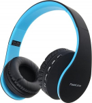 PowerLocus Bluetooth k&otilde;rvaklapid, juhtmevabad k&otilde;rvaklapid, HiFi Stereo, kokkupandavad k&otilde;rvaklapid mikrofoniga, pehmed k&otilde;rvapadjad, Micro SD/TF, FM-raadio iPhone'ile/Androidile/tahvlile/lauaarvutile (must/sinine)