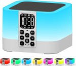 AFEXOA Bluetooth-k&otilde;lar koos &auml;ratuskellaga ja 30 loodusliku heliga & puutetundlik &ouml;ine valgus naistele, t&uuml;drukutele, lastele, lastele, valguse &auml;ratuskell koos uneaeguriga, Wecler koos valgusega magamistoas, lastetoas.