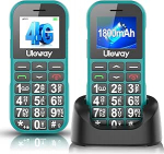 4G vanemate mobiiltelefon ilma lepinguta, 1800 mAh aku nupuga mobiiltelefon eakatele, pension&auml;ridele suurte nuppudega, lihtne suure nupuga mobiiltelefon koos laadimisjaamaga, SOS h&auml;daolukordade lahendamine
