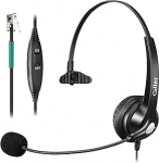 Telefoni peakomplekt RJ9 mikrofoniga m&uuml;ravastase, lauatelefoni k&otilde;rvaklapid Gigaset DA710 Polycom VVX411 Avaya 1408 Fanvil X4 Alcatel-Lucent Office k&otilde;nekeskuse lauatelefonile, Crystal Clear Chat