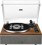ONE-S plaadim&auml;ngija koos integreeritud k&otilde;larid & DSP, Vintage plaadim&auml;ngija All-in-One Bluetooth sisend / v&auml;ljund, Phono Preamp, AT-3600L Pickup, 33/45 RPM (Walnut)