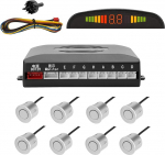 TKOOFN&reg; Universaalne auto traadita suvine parkimisabi tagurdusabi auto parkimisanduri s&uuml;steem koos 4 sensori radarikomplektiga LED-ekraaniga