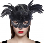 Cranight Veneetsia mask Naiste meeste maskeerimismask Must sulgede mask Raven mask karneval Fancy Dress Halloween Cosplay kost&uuml;&uuml;mide aksessuaarid