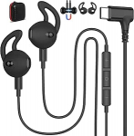 USB C k&otilde;rvaklapid iPhone 17 Reno 15 ro Max 5G, 90&deg; nurga all magnetilised k&otilde;rvaklapid juhtmega USB C mikrofoniga ja helitugevuse reguleerimine Google Pixel 10 9 Galaxy S25 S24 A17 A56 A36 mustad