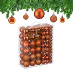 Relaxdays Christmas Baubles Komplekt 138 plastist Glitter Matte Shiny Tree Baubles j&otilde;ulupuu kaunistused Orange