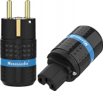Monosaudio paar HiFi Schuko pistikut + IEC C15 &uuml;hendus High End IEC pistikupesa 16 A 250 V Audiophile Power Plug &uuml;hendus (kullatud, E102G/F102G)