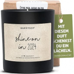 HAPPYSOY Soja l&otilde;hnak&uuml;&uuml;nal klaasist koos &uuml;tlusega Looduslik k&auml;sit&ouml;&ouml; - J&auml;tkusuutlik isiklik kingitus aastavahetuse peo kaunistamiseks - Parim s&otilde;ber s&otilde;ber vanemate ema isa vanaema vanaisa &otilde;nnelikku uut aastat 2022