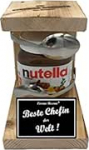 Chefin Nutella Kingitus - Raudne reservlusikas Nutella - Originaalne naljakas kinkekomplekt Nutella armastajatele - Tekst: Beste Chefin der Welt