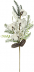 Kunstlik kuuseoks koos marjadega Eukal&uuml;pt Eucalyptus Cotton Snowed 63 cm Dekoratiivne oksas kuuse rohelise advendip&auml;rja dekoratiivsed aksessuaarid p&auml;rg j&otilde;ulukaunistus varre kunstlik oks kunstlikuks