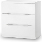 Julian Bowen Manhattan High Gloss 3-Drawer Chest, Wood, White