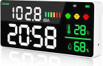 Digital Hanging Sound Level Meter Intelligent Decibel Meter with Large LCD Display Temperature Humidity 30-130 dB Range Noise Decibel Meter with Alarm Noise for Home Noise Monitor