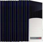 SUNNIVA 8,0 kW p&auml;ikeses&uuml;steem, 16 x 500 W p&auml;ikesemoodulid Fullblack Bifacial, SolarEdge SE8K inverter (3-faasiline)
