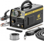 Cored Wire Welding Machine without Gas, 140A Mini MIG Welding Machine, 3-in-1 Interver Electrode Welding Machine, MIG/ARC MMA/Lift TIG Flux Cored Wire Welding Machine (HVM140)