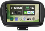 [6G + 128G] IPS 9-tolline Android 14 autoraadio Fiat 500X 2014-2020 koos Navi Octa Core'iga [Sisseehitatud CarPlay/Android Auto/DSP/Mirror Link/GPS Navi/360 Camera/Bluetooth 5.0/WiFi/USB