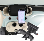 Fiat 500 2016-2024 keskkonsooliga &uuml;hilduv auto mobiiltelefoni hoidik 360&deg; p&ouml;&ouml;ratav nutitelefoni hoidik