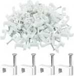 100 tk valge lamedate kaablite naelaklambrid plastikust elektrijuhtmed Cat 5 5e 6 6a 7 Cat.5 Cat.5e Cat.6 Cat.6a RJ11 RJ45 Flat Patch Network Ethernet