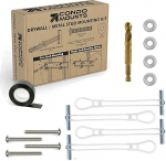 CondoMounts MSK9010 Steel Stud TV Mounting Kit | TV Mount Metal Stud | Hoiab 200lbs on Steel Studs | Sisaldab 4 Elephant Anchors (1/4) & Washer Set with 1 Pilot Head Titanium Drill
