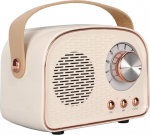 Retro Bluetooth k&otilde;lar Bluetooth 5.0 Vintage Decor, C-t&uuml;&uuml;pi Vintage kaasaskantav traadita Bluetooth-k&otilde;lar, armas vanamoodne stiil k&ouml;&ouml;ki, lauale, magamistuppa, kontorisse (valge)