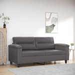 ZEYUAN 359585 2-Seater Sofa, Grey, 140 cm, Faux Leather, Lounge Sofa, Sofas & Couches, Relax Sofa, Couch for Living Room, Couch with Sleep Function