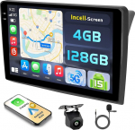 Hikity Android 15 4 + 128G autoraadio 9-tollise Incell puuteekraaniga Renault Trafic 2/Opel Vivaro A/Nissan Primastarile, raadio auto traadita Carplay Android autoga, FM/RDS BT GPS WiFi tagurdamine