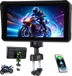 CAMECHO 6-tolline traadita mootorratta Carplay Android auto, IP68 veekindel HD 1440 x 720 puuteekraaniga navigeerimisekraan mootorratastele koos Dual Bluetooth 5.0 + Airplay Android Castiga