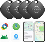 VOCOlinc Air Tag alternatiivne 4i pakett, nutikas silt, mis &uuml;hildub Apple'i kus on ja Android Google Find My Device App, Bluetooth v&otilde;tmeotsija rahakoti / pagasi / koti / kohvri jaoks, IP67 laetav