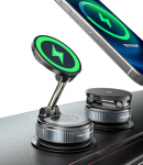 15 W kiirlaadimise autokinnitus koos laadimisfunktsiooniga [vaakum iminapp] [360&deg; reguleeritav ja kokkupandav] traadita laadimisseadme mobiiltelefoni hoidja auto MagSafe iPhone 17/16/15/14/13/12 jaoks