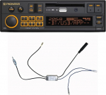 Pioneer SXT-C10PS-AE 1-DIN autoraadio: Retro disain koos kaasaegse tehnoloogiaga, Bluetooth, DAB+, USB, AUX, RGB valgustus, 13-bandiline ekvalaiser, komplekt koos DAB antenni jagajaga.