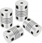 hankekaart Flexible Kupplungen, 3 mm kuni 4 mm, Gelenkverbinder aus Aluminiumlegierung, flexible Wellenkupplungen, Motorkupplung f&uuml;r 3D-Drucker, CNC-Maschine, Motorf&uuml;hrung, DIY-Encoder D15 x L 20 mm