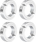sourcing map 4 St&uuml;ck doppelt geteilte Klemmschaftmanschette f&uuml;r 3,8 cm Schaft, zweiteiliger Klemmkragen 6,1 cm Au&szlig;endurchmesser, 11/16 Zoll Dicke, Aluminiumlegierung Set Schraube Split Collar Clamp