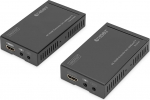 Digitus Professional 4K HDMI (KVM) Extender 30/60 Hz komplekt (saatja/vastuv&otilde;tja) HDBaseT PoE &uuml;hilduv Patchkaabel Must