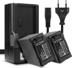 CELLONIC 2 x Panasonic HC-X1, HC-X1000, HC-MDH3, VW-VBD29 - (7800 mAh, 7,4 V) + laadija 2 x aku kaamerale, mis &uuml;hildub Panasonic HC-X1, HC-X1000, HC-MDH3, VW-VBD29-ga