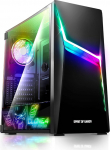SPIRIT OF GAMER - CLONE 4 - RGB arvutikapp l&auml;bipaistva karastatud klaasist seinaga - Loo oma m&auml;nguriarvuti - tornikeskmine &uuml;hilduv ATX/MATX/ITX - 2 adresseeritavat 120mm ventilaatorit kaasas