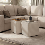Ameerika m&ouml;&ouml;bel Lennox Modern Chenille Ottoman Storage Square Ottoman p&ouml;&ouml;ratava salve Padded Footstock elutuppa magamistuba Entryway Beige Pink