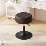 Furniliving Mid-Century Tufted Reguleeritav Makeup Ottoman m&ouml;&ouml;bli v&auml;ljaheide; kaasaegne suur &uuml;mmargune riietuslaud tool magamistoas elutuppa (must pruun)
