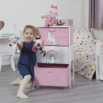 Liberty House Toys Kids Unicorn Chest of Drawers - m&ouml;&ouml;bli hoiukapp laste magamistoas lasteaia m&auml;ngutuba riideid m&auml;nguasjad - terasraam, puidust top, 3 kangast konteinerid
