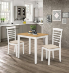 Hallowood Furniture Ledbury v&auml;ike valge v&auml;rvitud s&ouml;&ouml;gilaud ja toolid komplekt 2, t&auml;ispuidust laud ja toolid polsterdatud istmetega, v&auml;ike laud ja valged toolid, s&ouml;&ouml;gikomplekt