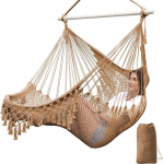 Chihee rippuv tool K&auml;sitsi valmistatud puuvillasest k&ouml;iest kootud iste pehme ketratud suur veniv v&otilde;rkkiik, kokkupandav vastupidav metallist laiali riba, elegantne Tassel Indoor Outdoor