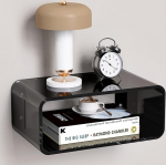 Ujuv akr&uuml;&uuml;list &ouml;&ouml;kapp, rippuv &ouml;&ouml;kapp, riiul, seinale paigaldatav (must, 24D x 41W x 17H cm)